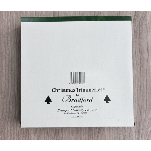 Vintage Christmas Trimmeries glass ornaments Hand Decorated Red Green Poinsettia - Picture 2 of 6